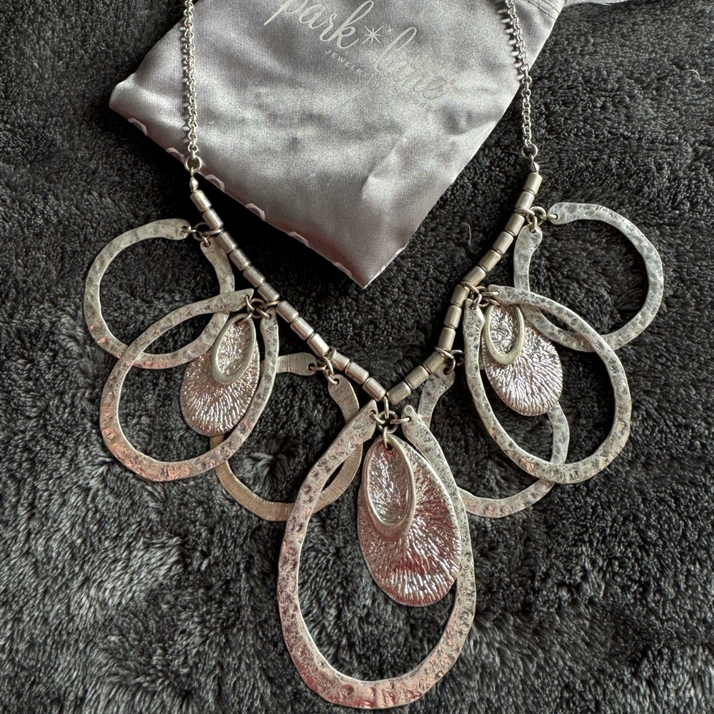 Park Lane brushed silver necklace
